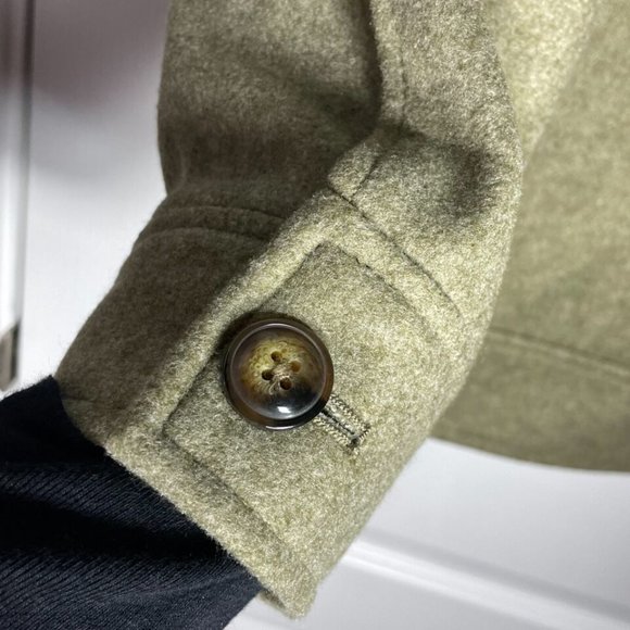 Old Navy Women's Soft-Brushed Sherpa-Trim Jacket Button Up Satin Moss XS New - Picture 5 of 15